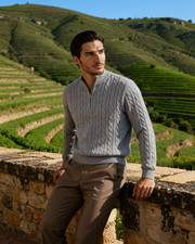 100% Cashmere Woven Half Zip